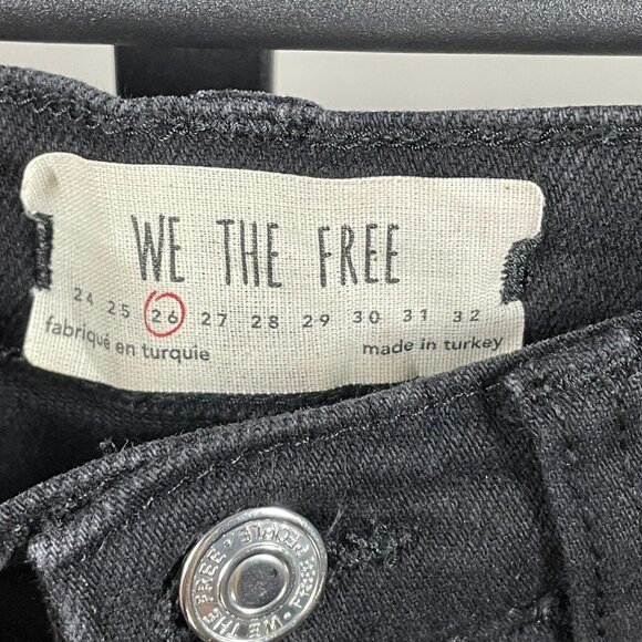 Free People Jeans Womens 26 black skinny denim boho casual distressed - Picture 4 of 9